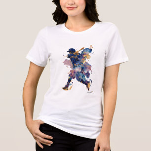 Abstracte honkbalspeler   Vloeibare inkt aquarel Tri-Blend Shirt