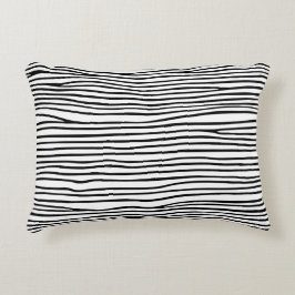 Abstracte horizontale lijnen_zwart accent kussen