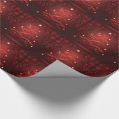 Abstracte HORSE Lover Barn Red Kerstbomen Cadeaupapier (Hoek)