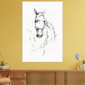 Abstracte Horse Portrait Sketch - Premium Canvas Afdruk (Insitu (Woonkamer))