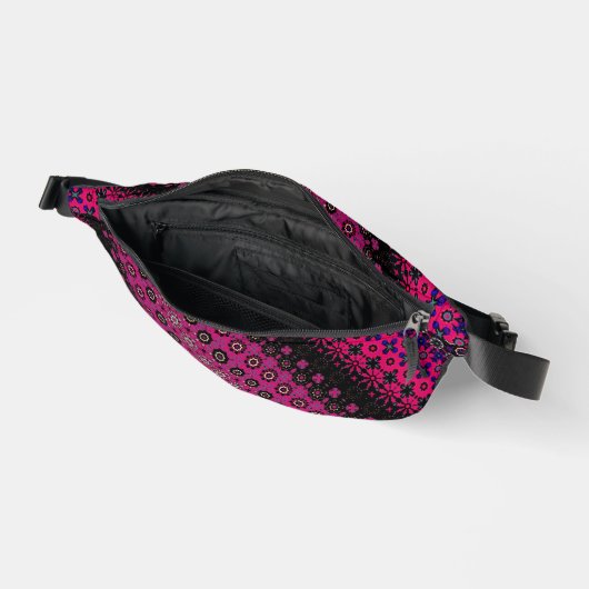 Abstracte Hot Pink Pattern Fanny Pack Heuptasje (Open)
