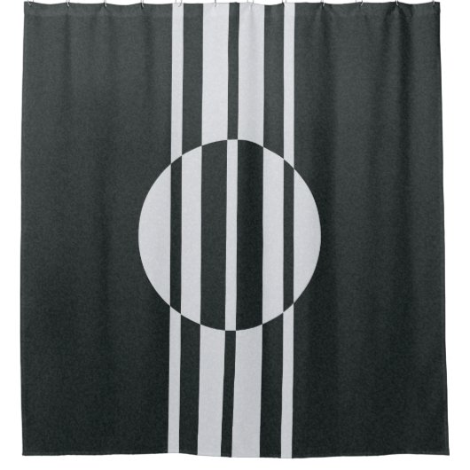 Abstracte houtskool, grijs en wit douchegordijn (Voorkant)