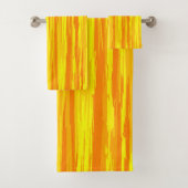 Abstracte houttextuur Sinaasappel en geel Bad Handdoek (Insitu)