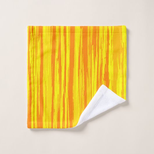 Abstracte houttextuur Sinaasappel en geel Bad Handdoek (Wasdoekje)