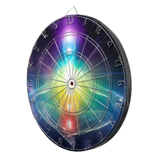 Abstracte humanoïde lotus yoga pose met chakras dartbord (Voorkant Rechts)