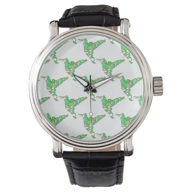 Abstracte Hummingbird Horloge (Voorkant)