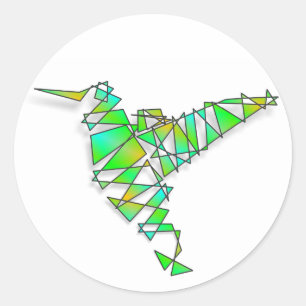 Abstracte Hummingbird Ronde Sticker