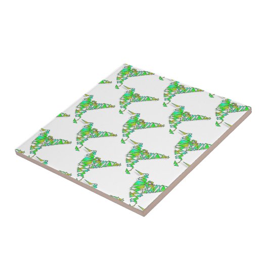 Abstracte Hummingvogels Tegeltje (Zijkant)