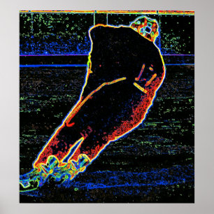 Abstracte Ice Hockey Player Poster