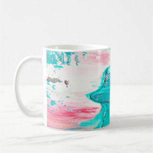 abstracte illustratie, fijn, schilderen, achtergro koffiemok