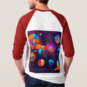 Abstracte illustratie van data en analytics t-shirt
