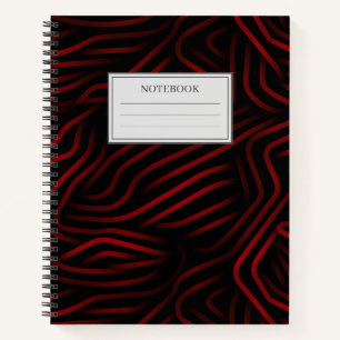 Abstracte illustratie van rode kronkelige lijnen notitieboek