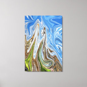 Abstracte illustratie voor kleurrijk landschap B Canvas Afdruk