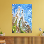 Abstracte illustratie voor kleurrijk landschap | B Canvas Afdruk (Insitu (Woonkamer))