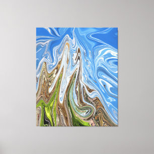 Abstracte illustratie voor kleurrijk landschap B Canvas Afdruk
