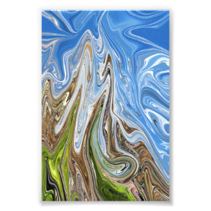 Abstracte illustratie voor kleurrijk landschap B Foto Afdruk
