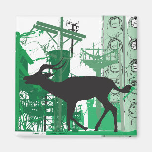 Abstracte Impala Magnet Magneet