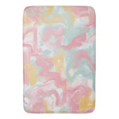 Abstracte Impasto verf koraal geel turquoise Badmat (Voorkant Verticaal)