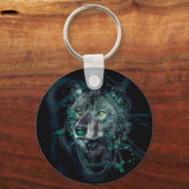 Abstracte indiaanse wolf sleutelhanger (Voorkant)