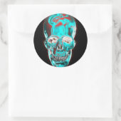 Abstracte indiglo schedel 2 ronde sticker (Tas)