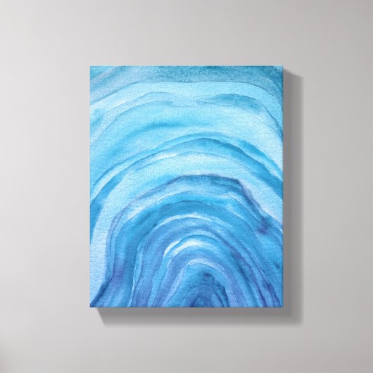 Abstracte Indigo Blue Agate II Waterverf Art Canvas Afdruk (Voorkant)