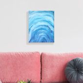 Abstracte Indigo Blue Agate II Waterverf Art Canvas Afdruk (Insitu (Woonkamer))