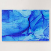 Abstracte Indigo Blue Ink Art Legpuzzel (Horizontaal)