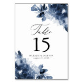 Abstracte indigobloem | Gepersonaliseerde bruiloft Kaart (Achterkant)