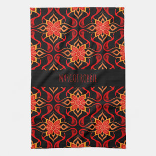 Abstracte Indonesische batik bloemmotief Theedoek