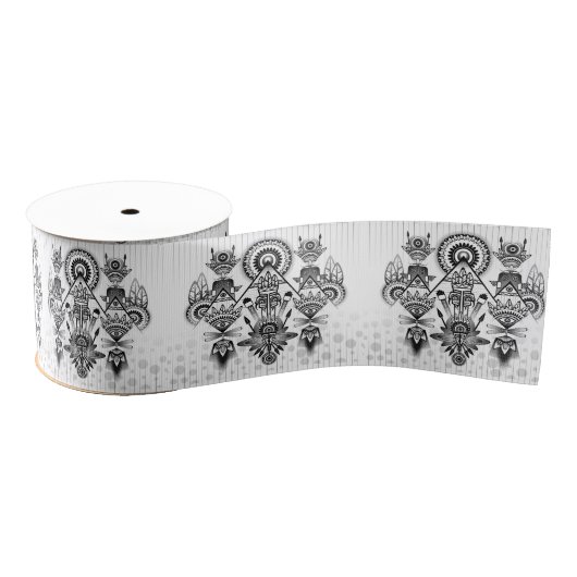 Abstracte inheemse Indische stam Grosgrain Lint (Spoel)
