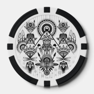 Abstracte inheemse Indische stam Pokerchips