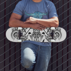 Abstracte inheemse Indische stam Skateboard