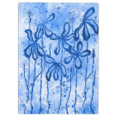 Abstracte Inked Flowers Blauw Klembord (Achterkant)