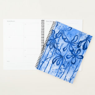 Abstracte Inkt Bloemen Blauwe Lelies Planner