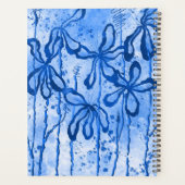 Abstracte Inkt Bloemen Blauwe Lelies Planner (Achterkant)