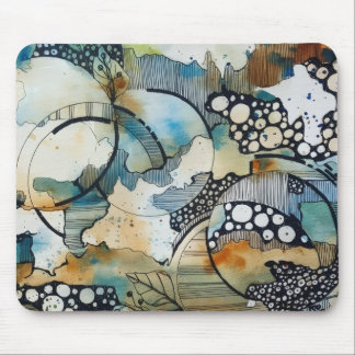 Abstracte inkt- en aquarelmuismat | Modern Muismat