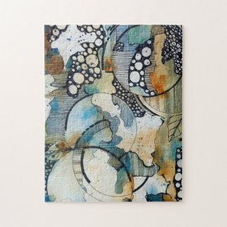Abstracte Inkt- en Waterverflegpuzzel Legpuzzel