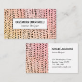 Abstracte inkt stip roze goudwaterverf visitekaartje (Voorkant / Achterkant)