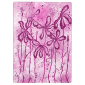 Abstracte inktbloemen roze klembord (Achterkant)