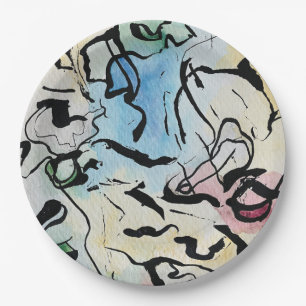 Abstracte inktkunst papieren bordje