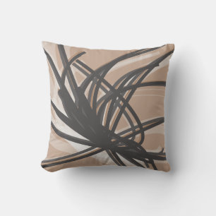 Abstracte inktlinten voor de Taupe en de Gray Arti Kussen