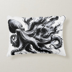 Abstracte inktvloeistof Octopus Kraken Accent Kussen