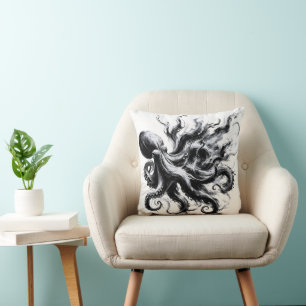 Abstracte inktvloeistof Octopus Kraken Kussen