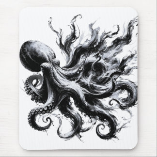 Abstracte inktvloeistof Octopus Kraken Muismat