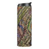 Abstracte Inner Peace Tumbler Thermosbeker (Gedraaid links)