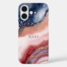Abstracte iPhone hoesje. Aangepaste naam. iPhone 16 Hoesje