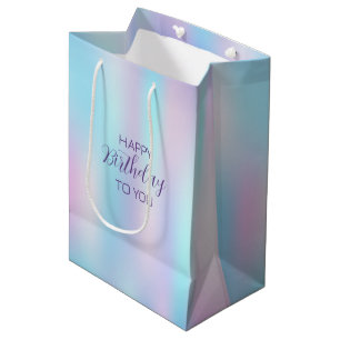 Abstracte Iridescent Achtergrond pasteelkleuren Medium Cadeauzakje