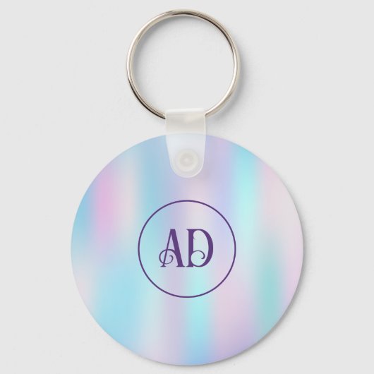 Abstracte Iridescent Achtergrond pasteelkleuren Sleutelhanger (Voorkant)