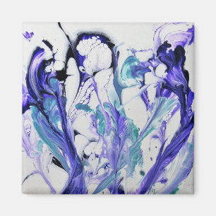 Abstracte Iris Bloemen Magneet