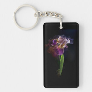 Abstracte Irisbloem – Elegante Bloemschilderkunst Sleutelhanger